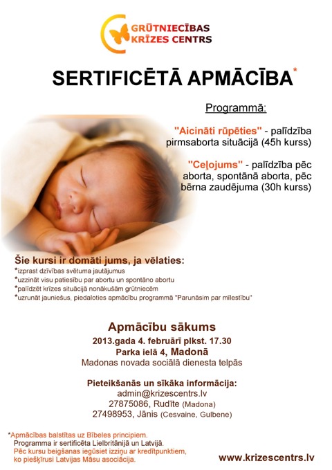 Krīzes Grūtniecības Centra apmācības Madonā