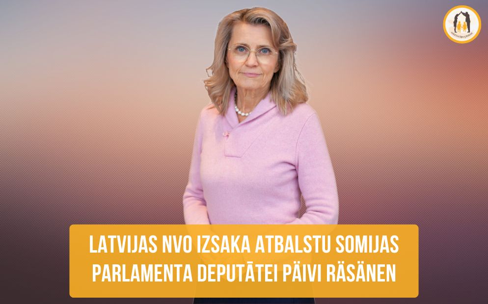 Latvijas NVO izsaka atbalstu Somijas parlamenta deputātei Päivi Räsänen